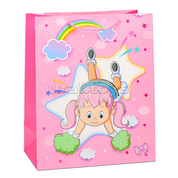 Пакет подарочный "Маленькая спортсменка" 26х32х12 см