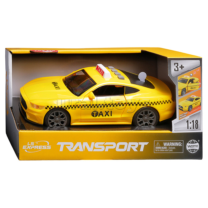 Машина "Такси " 1:18 (свет, звук) в коробке