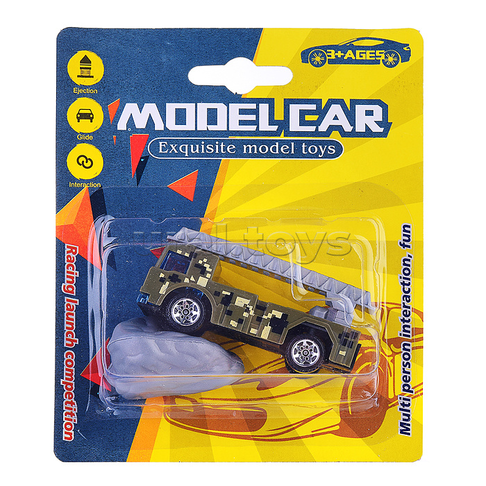 Машина с камнем, на листе