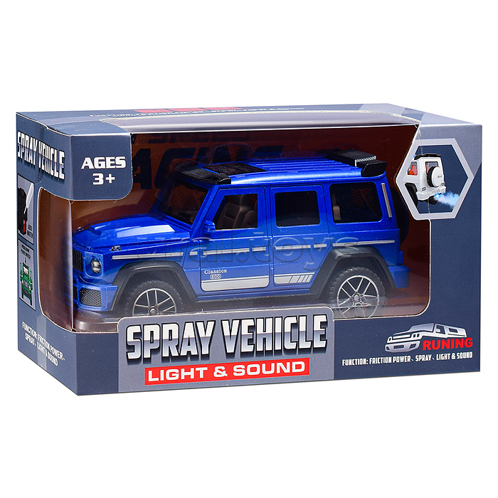 Машина "Джип" (свет, звук, спрей) в коробке