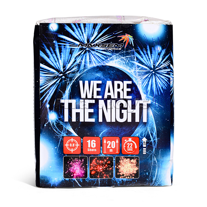 Батарея салютов "We Are The Night" (0,8" х 16 залп.) * в кор. 24 шт. Срок до 01.02.28 Батарея салютов "We Are The Night" (0,8" х 16 залп.) * в кор. 24 шт. Срок до 01.02.28
