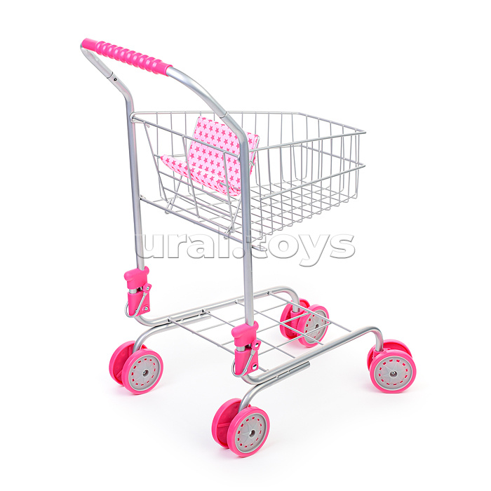 Тележка кукольная магазинная металлическая, на колесиках