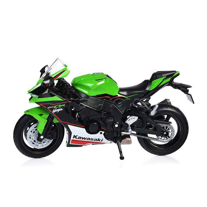 Мотоцикл 1:12 Kawasaki Ninja ZX-10R, зеленый Мотоцикл 1:12 Kawasaki Ninja ZX-10R, зеленый