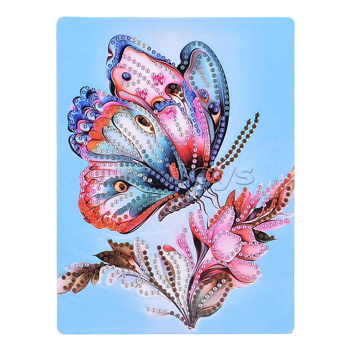 Мозаика алмазная "Бабочка на цветке" 15*20см