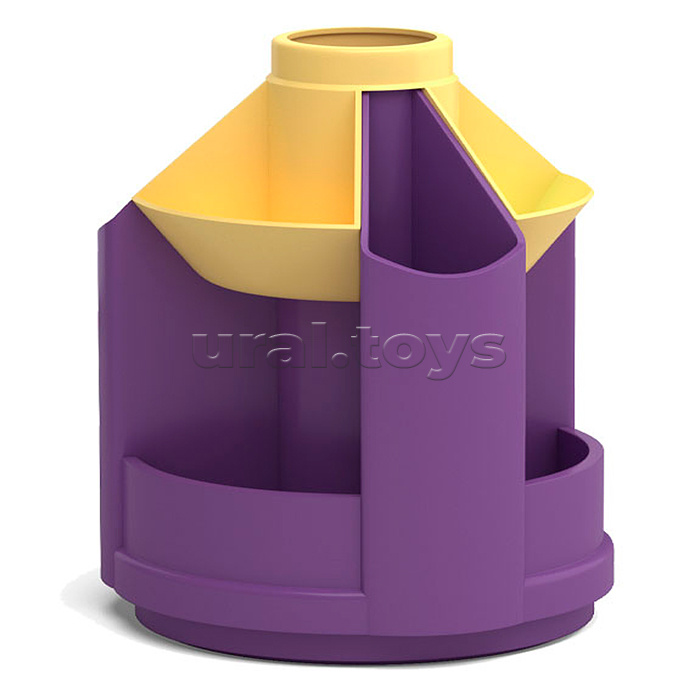 Подставка настольная вращающаяся пластиковая Mini Desk, Iris, фиолетовая с желтой вставкой