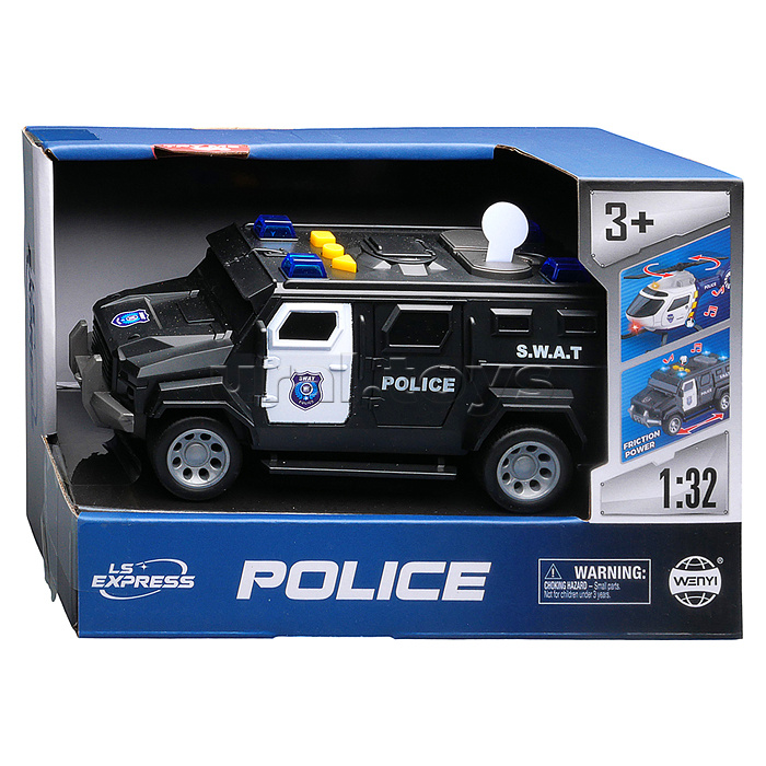 Машина "Полицейский броневик" 1:32 (свет, звук) в коробке