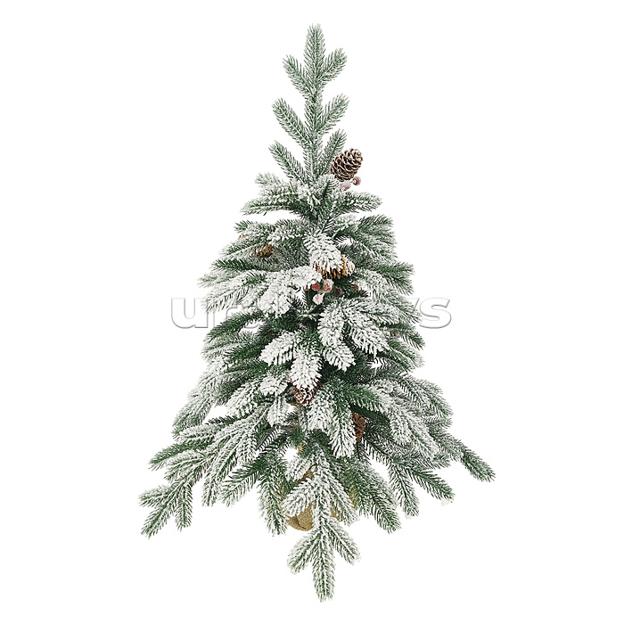 
Ель искусственная "Декоративная" с шишками и ягодами флок 0,75м