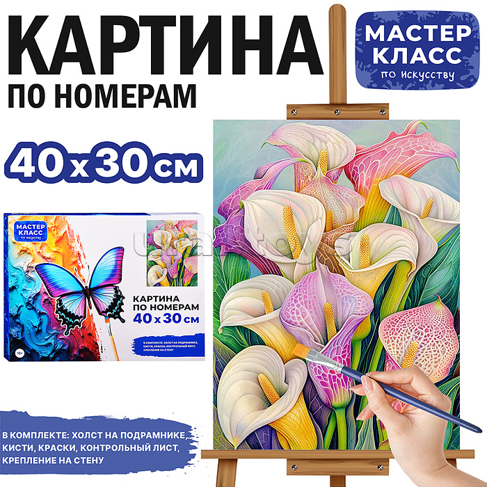 Набор для рисования "Картина по номерам 30*40 см. Букеты из калл"