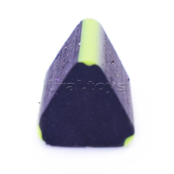 Ластик  треугольный термопластичная резина цвет черный + неон