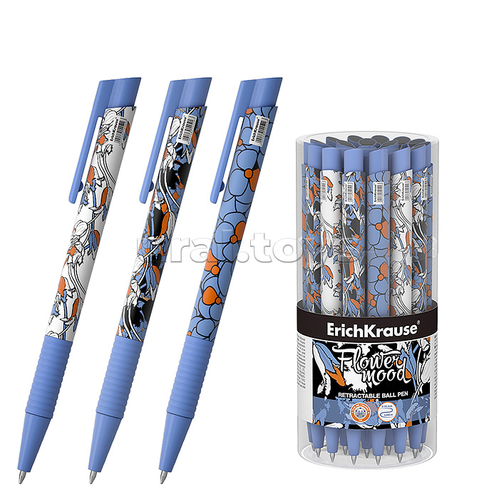Ручка шариковая автоматическая Tulips Matic&Grip 0.7, цвет чернил синий