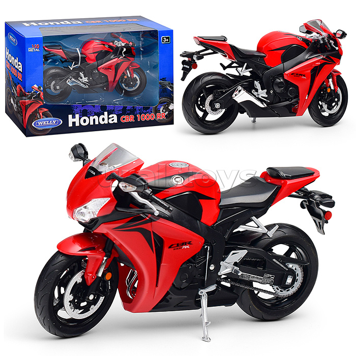 Мотоцикл 1:10 Honda CBR 1000 RR 2009, красный Мотоцикл 1:10 Honda CBR 1000 RR 2009, красный