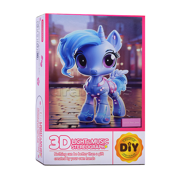 Ночник-пазл 3Д "Поняшка" со светом и музыкой, в коробке