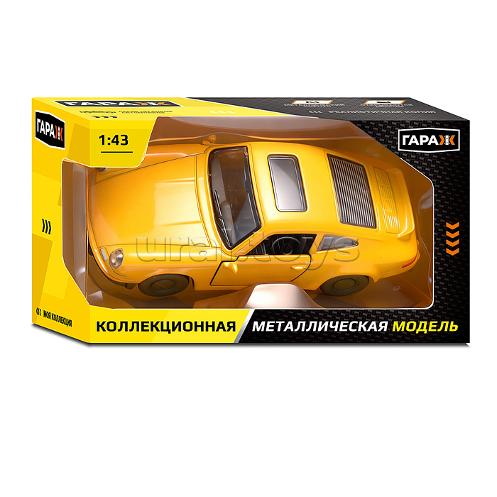 Машина "Ретро-машина" 1:43 в коробке (цвет желтый)