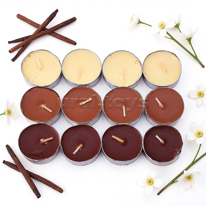 Набор арома свечей (В ассортименте: ваниль/клубника/апельсин/роза/лимон/яблоко/черника/лаванда (12шт.)