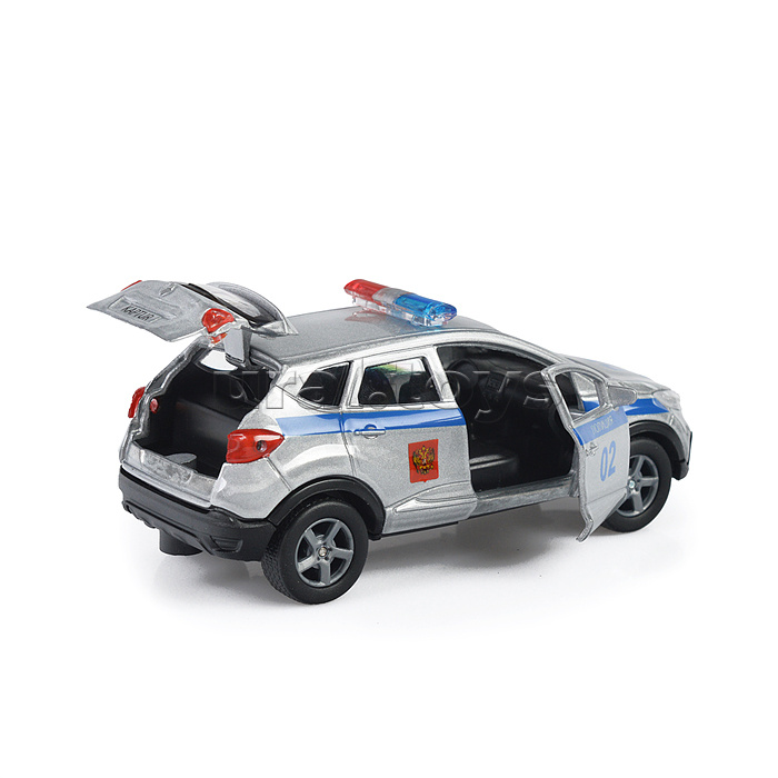 Машина металл Lada Granta Cross Полиция, 12 см, (двер, багажник, серебр,) в коробке