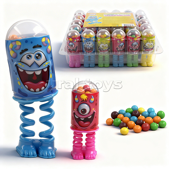 Сахарное драже с хрустящей начинкой "Монстрик-Попрыгун" 7гр*30шт