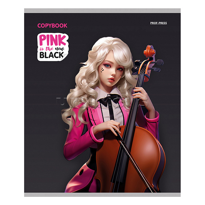 Тетрадь клетка 48л. "PINK&BLACK" цветная мелованная обложка