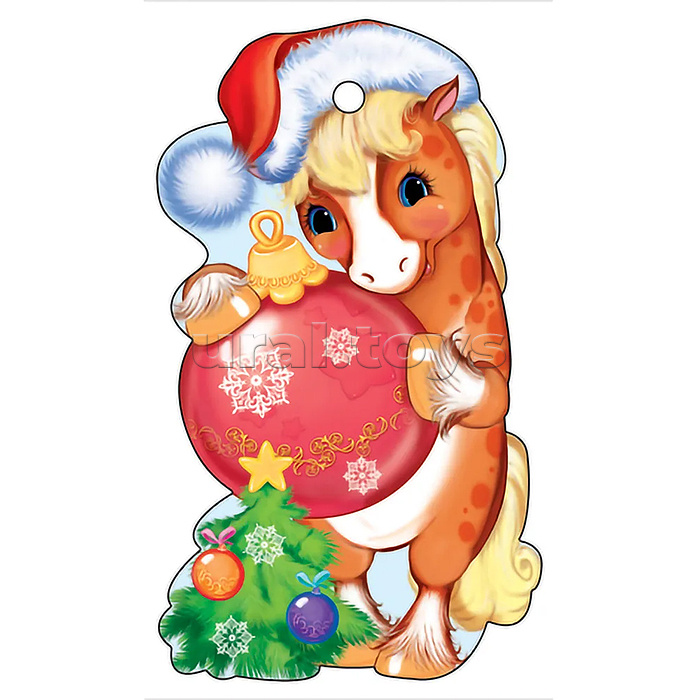 Гирлянда на нитях "Новогодние игрушки" (10 фигурок + золотой шнур 2 м)