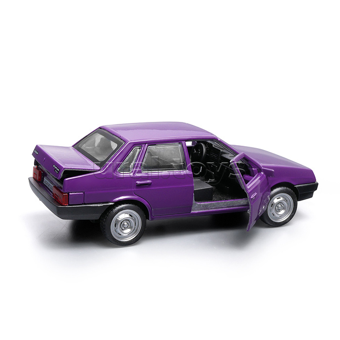 Машина металл LADA-21099 "Спутник" 12см. (двери, багаж, баклажан) инерц., в коробке