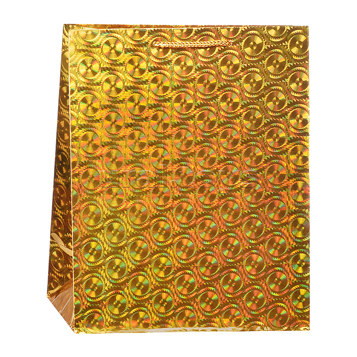 Пакет подарочный голография размер l, 4 цвета