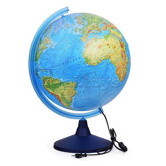 Глобус Земли физический 400мм с подсветкой от сети Классик Евро