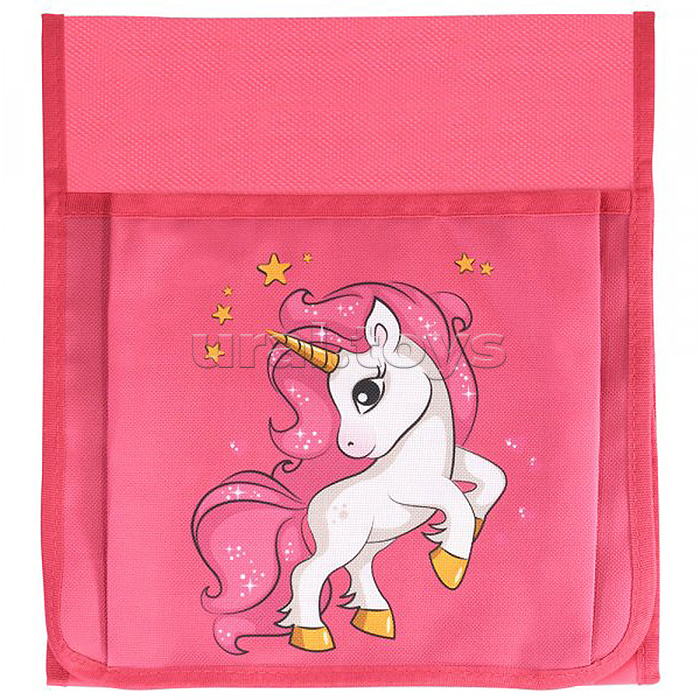 Кармашки-органайзер в шкафчик для детского сада 4 кармана 80x24 см розовый