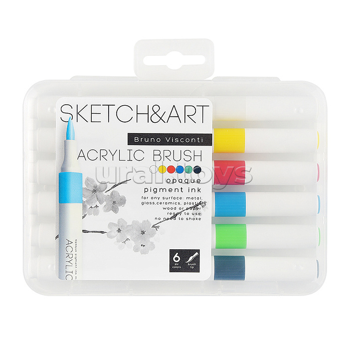 Набор маркеров-кистей акриловых "Sketch&Art" 6 цв.