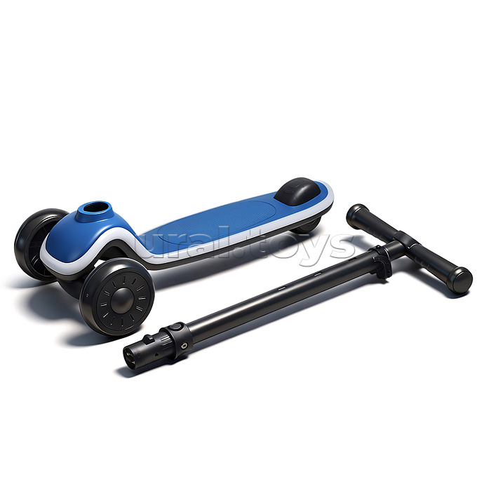 Самокат 3-х колесный ROCKET,колеса PU со светом, цвет синий