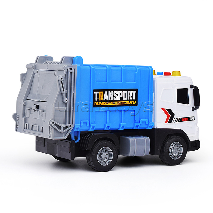 Машина "Мусоровоз" 1:20 (свет, звук) в коробке (синий) Машина "Мусоровоз" 1:20 (свет, звук) в коробке (синий)
