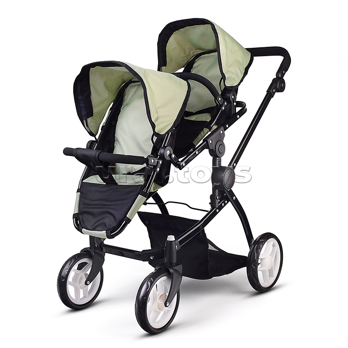 Коляская кукольная металлическая, для двойни, регулируемая посадка