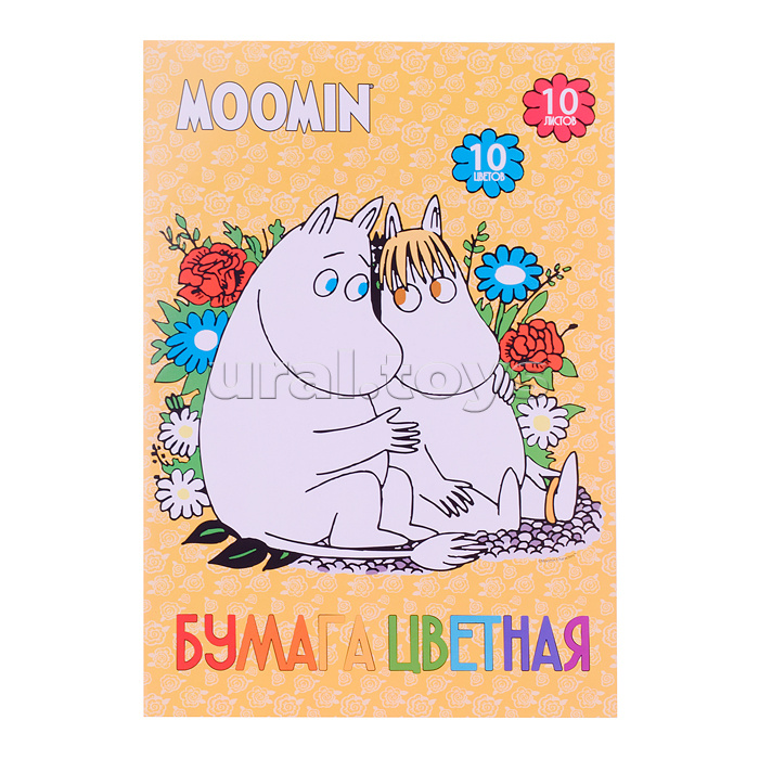 Бумага цветная 10цв. 10л(2 мет) А4 "Moomin"