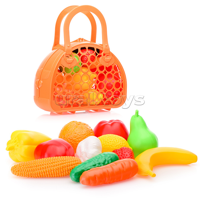 Набор "Фрукты, овощи" (12 предметов в сумке-корзинке)
