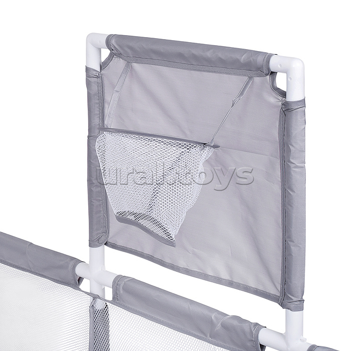 Манеж детский прямоугольный с баскетбольным кольцом и воротами (120*180*60) цвет серый