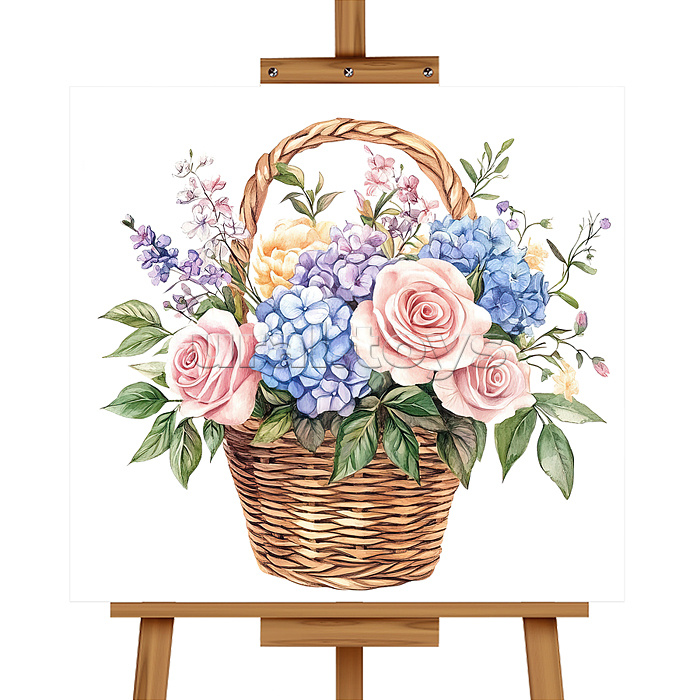 Мозаика алмазная "Цветочная компазиция" 20*20см.