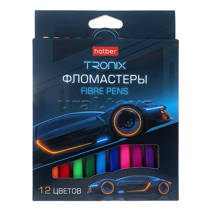 Фломастеры 12 цв. "Троникс" в картонной коробке с европодвесом