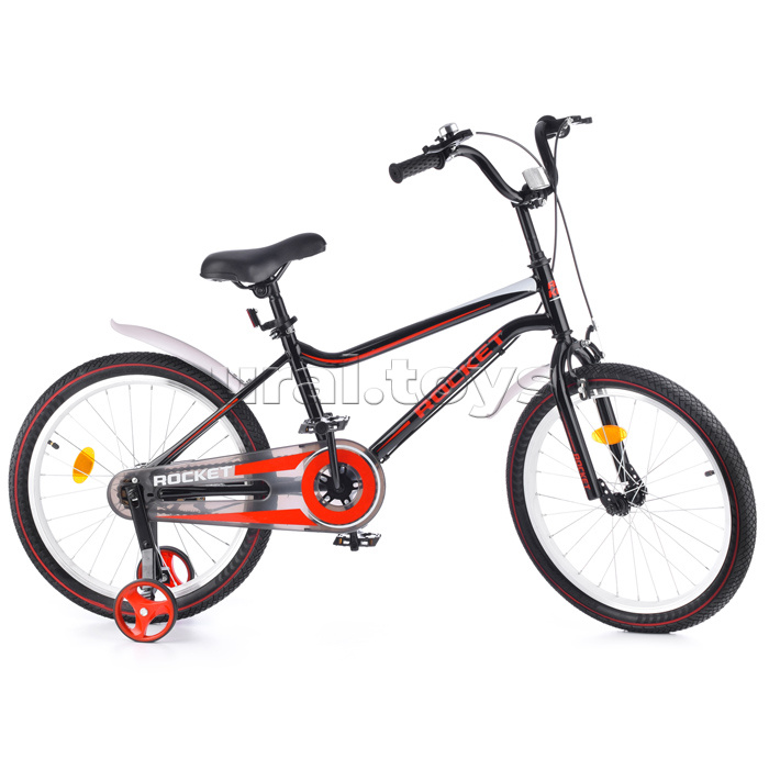 Велосипед детский 2-х колесный 20" ROCKET, цвет черный/красный,модель 2023 года