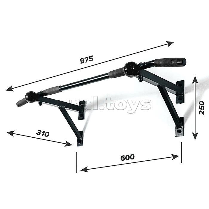 Турник настенный Aktiv Maх черный с черными ручками разборный