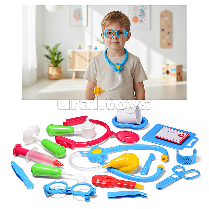 Набор доктора в пакете голубой