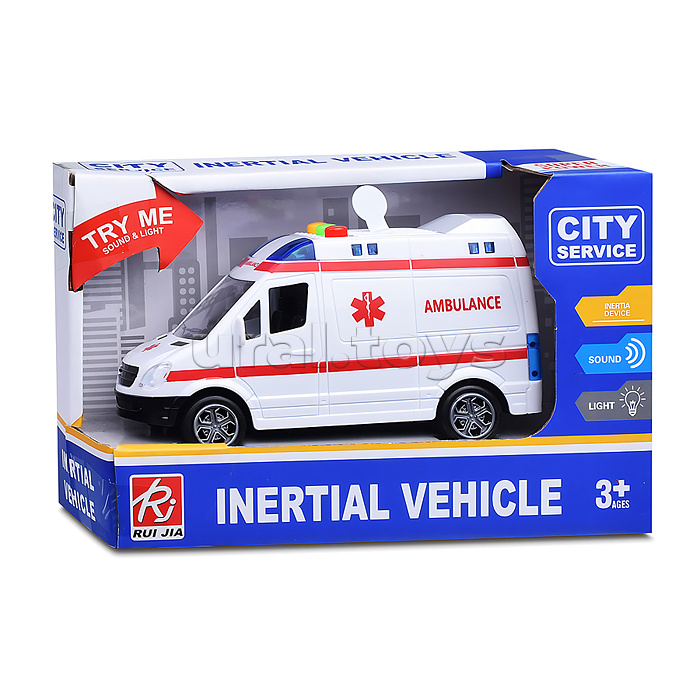 Машина "Фургон скорой помощи" на батарейках, в коробке