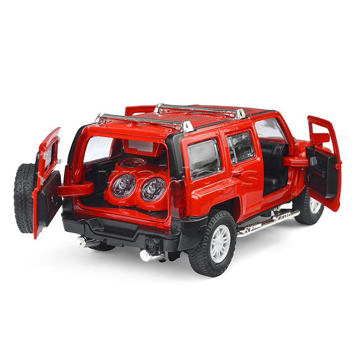 Машина металл Hummer h3, 14,4 см, (двери, багажник, свет-звук) инерция.