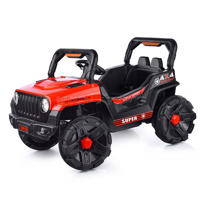 Электромобиль "Рустик" на аккумуляторе, с р/у управлением, в коробке (красный)