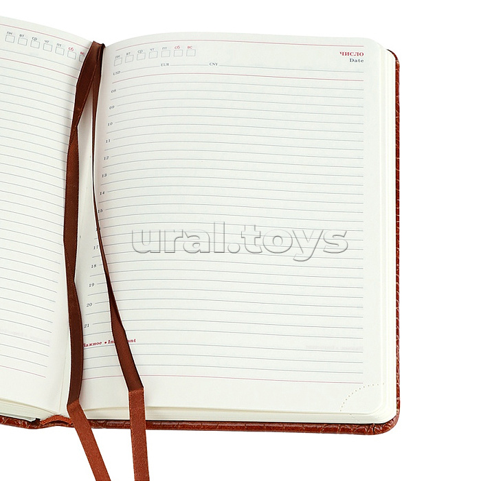 Ежедневник недатированный A5, 136л. "Croco Style" терракотовый