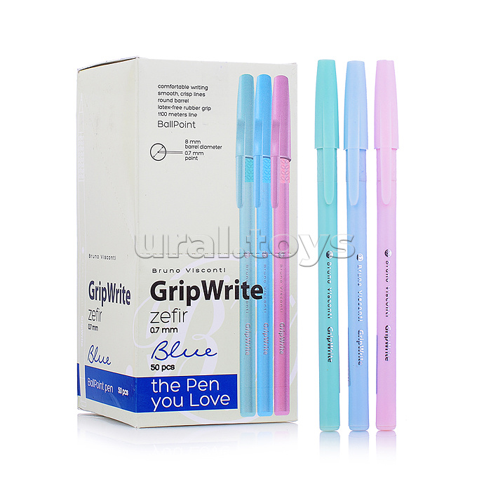 Ручка "GripWrite Zefir" шариковая 0.7 мм, синяя (3 цвета) Ручка "GripWrite Zefir" шариковая 0.7 мм, синяя (3 цвета)