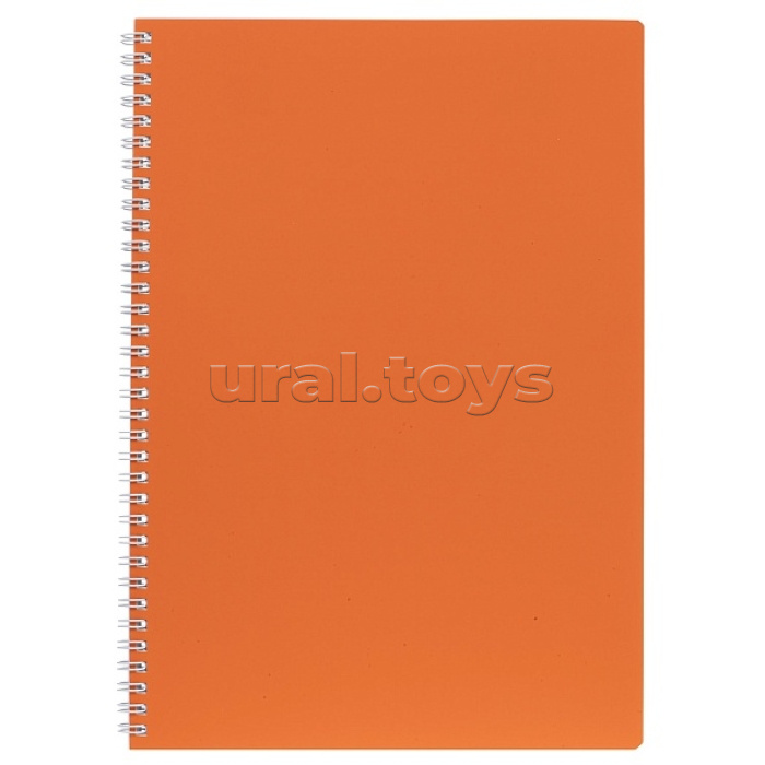 Тетрадь 96л. А4 клетка "Шафран" на гребне перфорация на отрыв, ламинация Soft-touch SoloMatt
