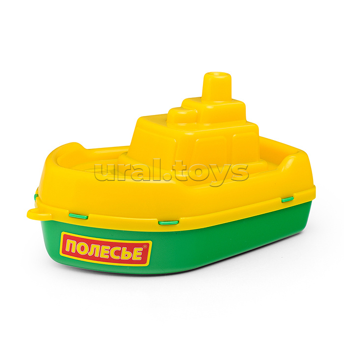 Набор №370: кораблик "Буксир", совок №7, грабельки №7, формочки (морской конёк + черепаха)