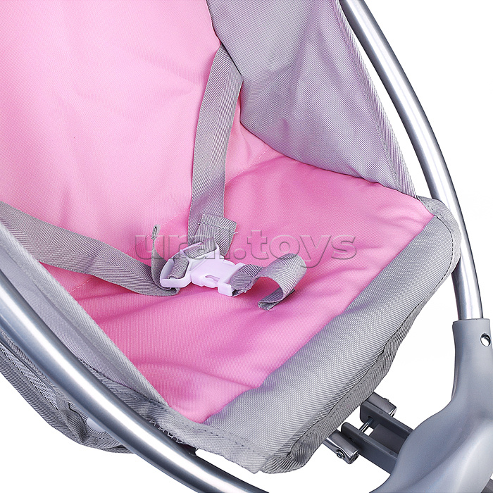 Коляская кукольная трость, металлическая, 3-х колесная, с корзиной и козырьком