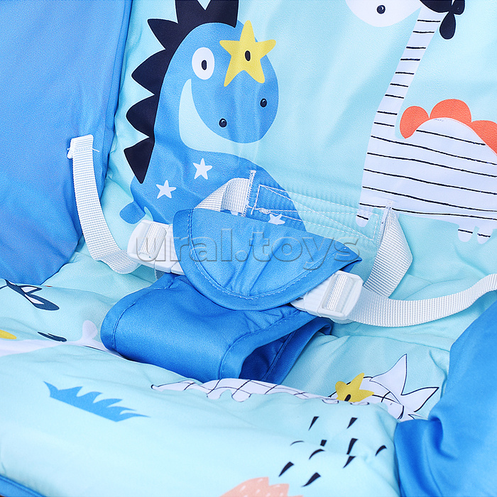 Шезлонг детский "Динозаврики" музыка, вибрация, в коробке