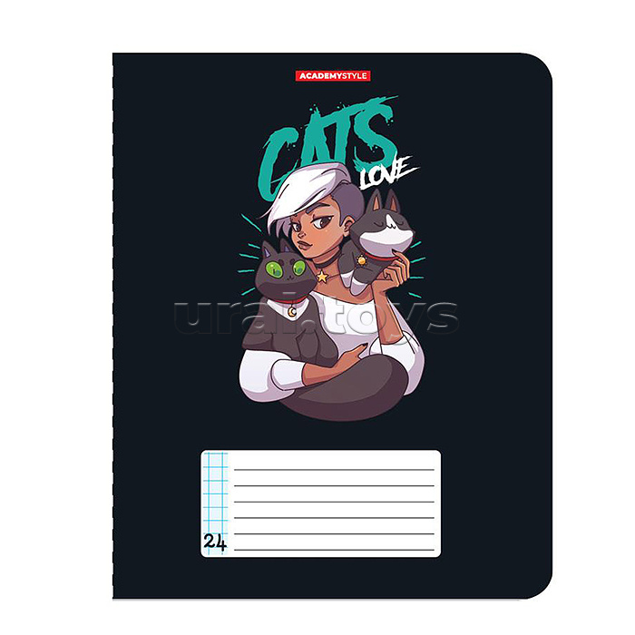 Тетрадь 24л А5 клетка "Девушки с питомцами" Тетрадь 24л А5 клетка "Девушки с питомцами"