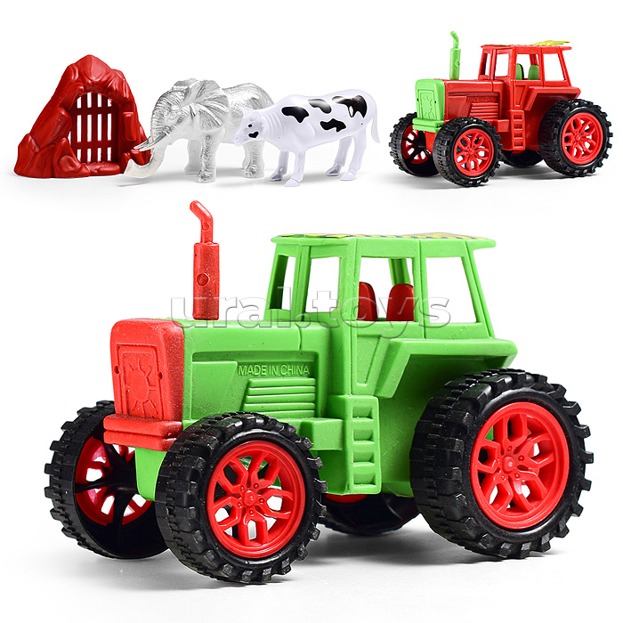 Машина "Трактор с животными" под колпаком