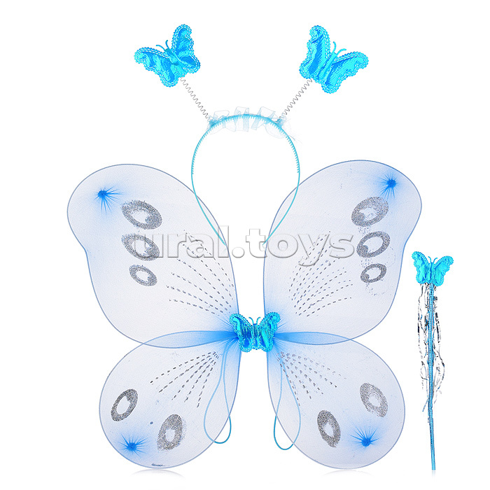 Крылья карнавальные "Фея" (ободок, крылья, палочка) в пакете